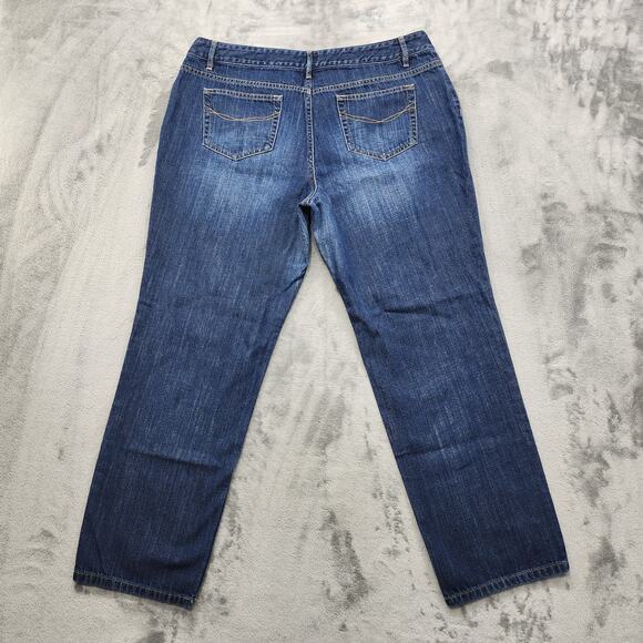 J.Jill Jeans Women 14 PETITE Blue Boyfriend Mid Rise Slim Straight Preppy Casual - Picture 3 of 13